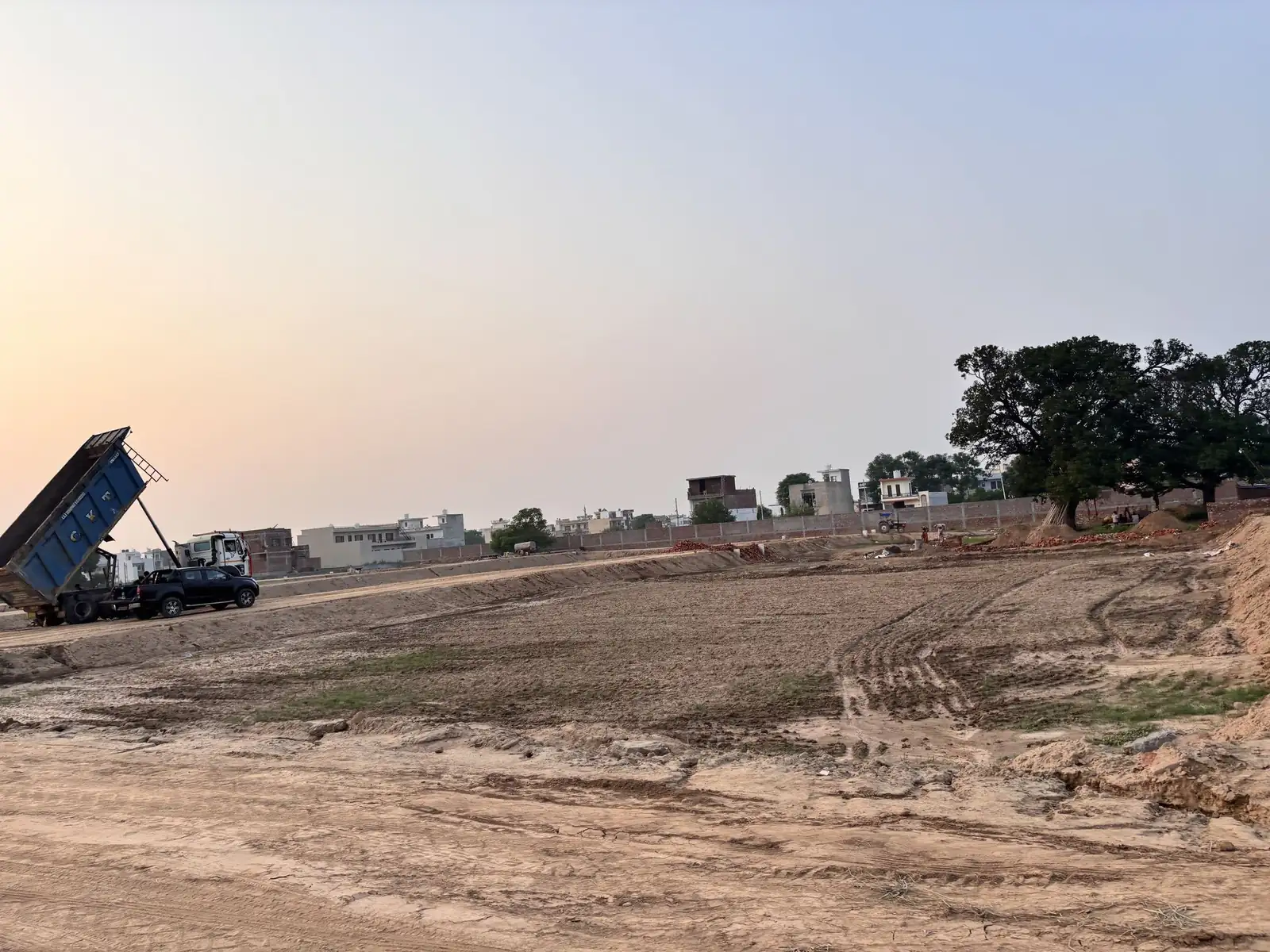 Earthwork across the plotted area of The Ridge, Kurali